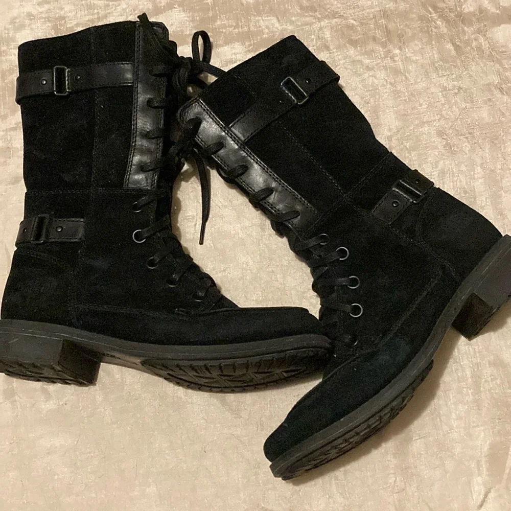 The North Face Bridgeton Suede Moto Winter Boots Riding Calf Boots